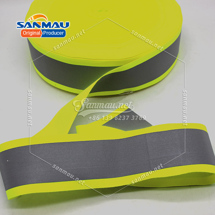 Webbing Reflctive Tracer polyester yellow reflective tape for