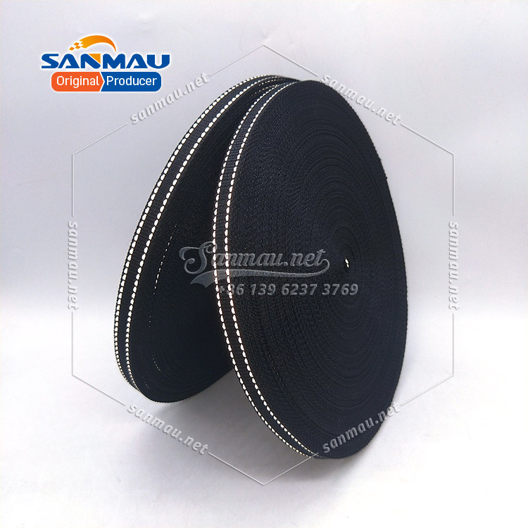 Webbing Reflctive Tracer reflective nylon webbing strap with reflective thread polypropylene webbing tape with reflective stitching Fluorescent Black Reflective Fabric Ribbon Webbing Tape Strip Edging Braid Trim Sew On Tape DIY Dog Rope